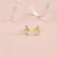 Swirl Sparkle 14 Kt Gold and Diamond Stud Earrings,,hi-res view 1