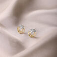 Enso Aura 14 Kt Gold & Diamond Stud Earrings,,hi-res view 1