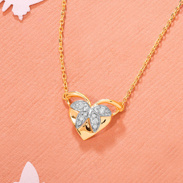 Ballet of Heart 14KT Gold Chain & Diamond Pendant with chain,,hi-res image number null
