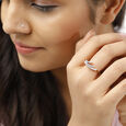 14 KT Sea Wave Diamond Studded Rose Gold Ring,,hi-res view 3
