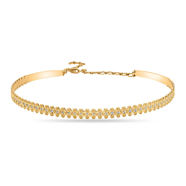 18 KT Yellow Gold Floral Choker Neckwear,,hi-res view 1