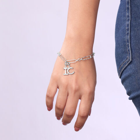Classic Initial C Silver Charm