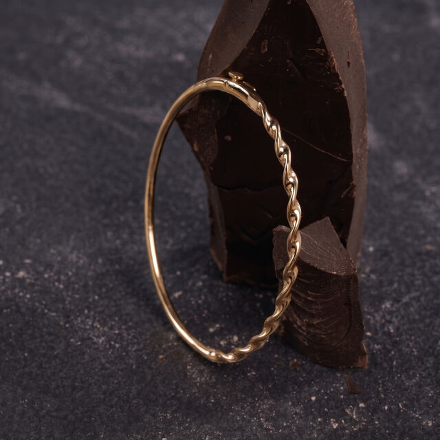 Graceful Twisted Gold Bangle,,hi-res image number null