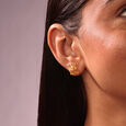 Whirls of Warli 22KT Gold Stud Earrings,,hi-res view 2