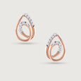 Classic Teardrop Gold & Diamond Stud Earrings,,hi-res view 3
