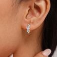 Chic Chevron Diamond Hoop Earrings,,hi-res view 2