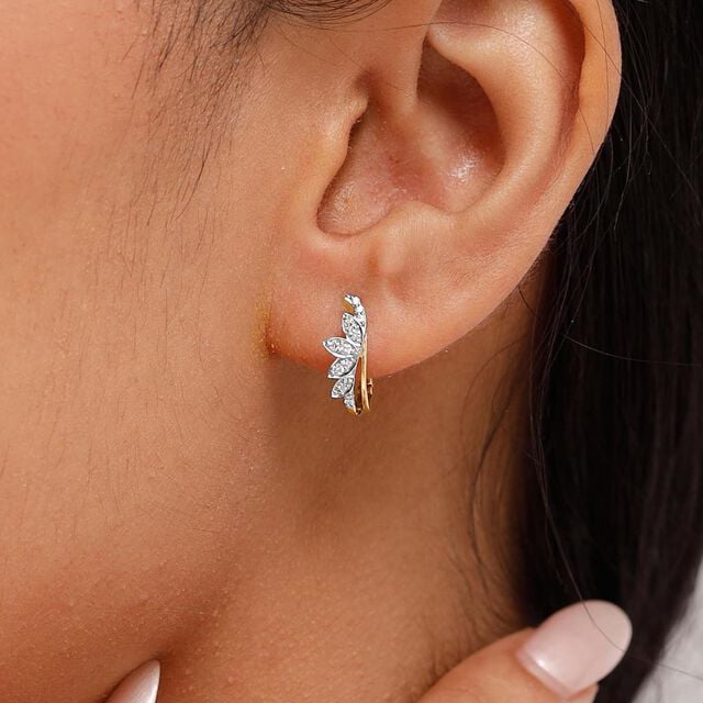 Chic Chevron Diamond Hoop Earrings,,hi-res image number null