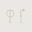 Dangle Star 14KT Gold & Diamond Drop Earrings,,hi-res view 4