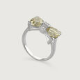 Green Gold Bow-Accentuated Silver Finger Ring,,hi-res view 2