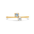 14KT Yellow Gold Azure Blue Topaz And Diamond Finger Ring,,hi-res view 2
