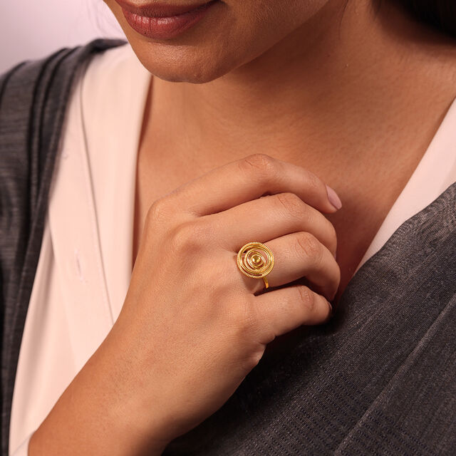 Tribal Rhythm 22KT Gold Finger Ring,,hi-res image number null