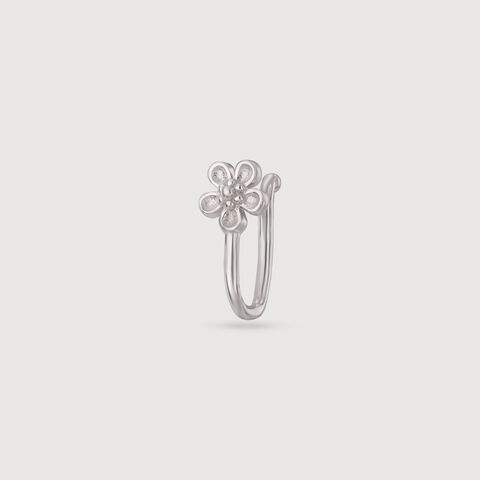 Petite Bloom Silver Nose Pin