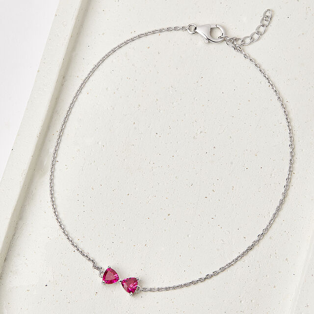 Glamorous Sparkling Silver Anklet,,hi-res image number null