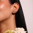 Filigree Florets Diamond Stud Earrings,,hi-res view 2