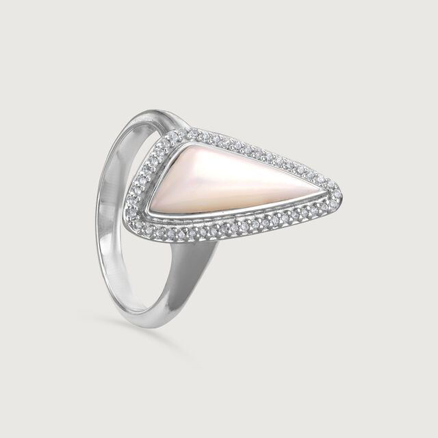 Mother of Pearl Abstract Silver Ring,,hi-res image number null