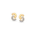14KT Yellow Gold Curvaceous Glimmer Diamond Stud Earring,,hi-res view 1