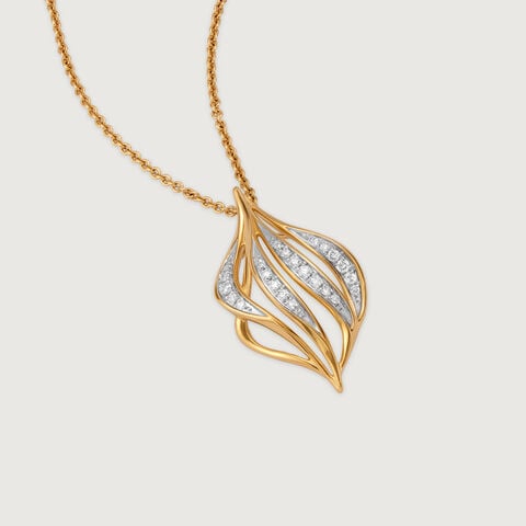 Draped Elegance 14 Kt Gold & Diamond Pendant