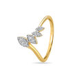 14KT Yellow Gold Organic Whirl Diamond Finger Ring,,hi-res view 3