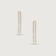 Oval Chic Gold & Diamond Hoop Earrings,,hi-res view 3