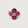 Bordeaux Bling 14KT Diamond & Ruby Finger Ring,,hi-res view 3