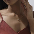 Faceted Poise Diamond Pendant,,hi-res view 2