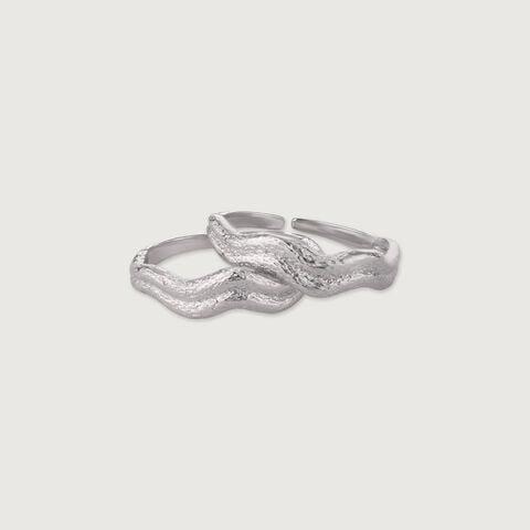 Tidal Glint Silver Toe Rings