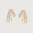 Golden Ray burst 14KT Diamond Stud Earrings,,hi-res view 3