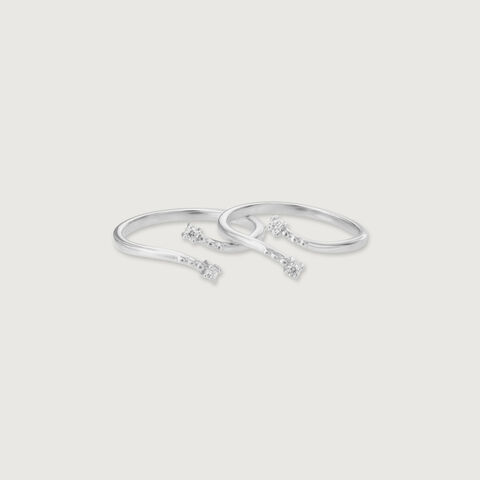 Graceful Beam Silver Toe Rings
