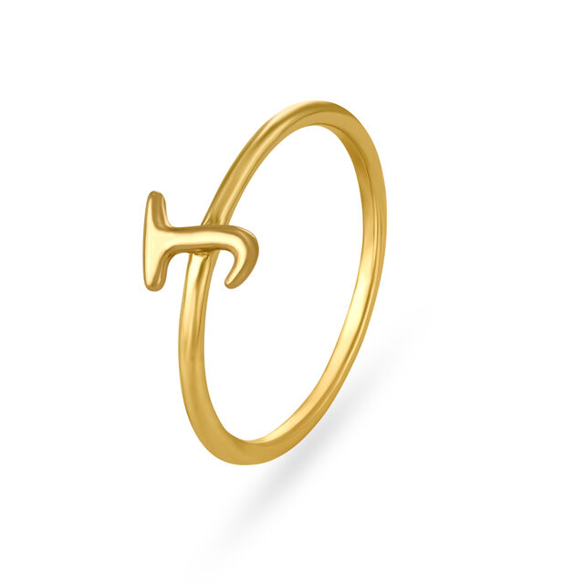 Buy Letter J 14KT Yellow Gold Initial Ring Online Mia by Tanishq
