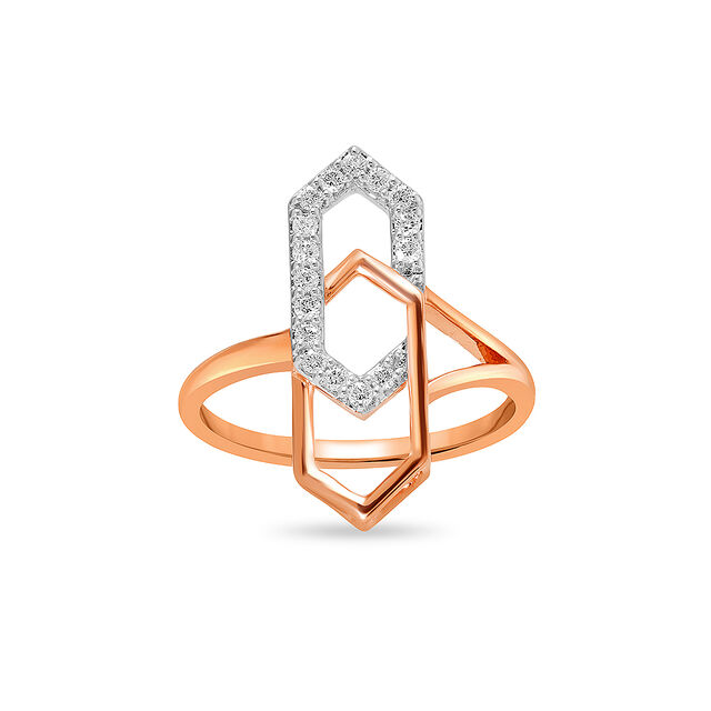 14KT Rose Gold The Two Of Us Diamond Finger Ring,,hi-res image number null