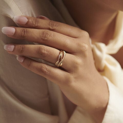 Textured Confluence Gold Ring