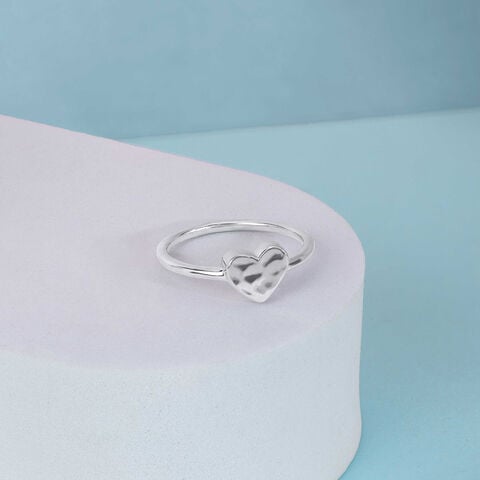 Playful Heart Silver Ring