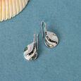 Mother of Pearl Aqua Silver Hoop Earrings,,hi-res view 1