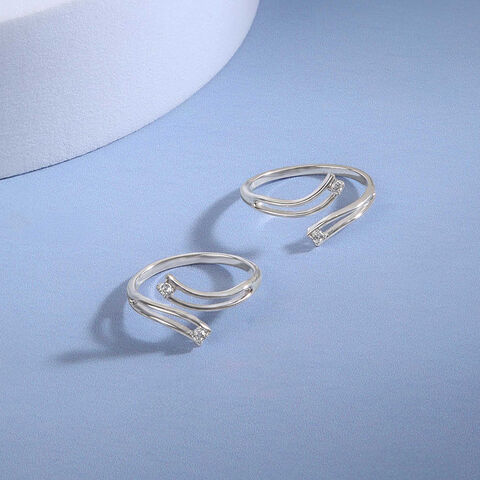 Graceful Curve Silver Toe Rings
