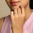 Modern Ripple Silver Finger Ring,,hi-res view 2