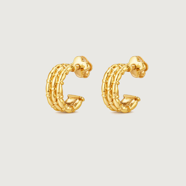Braided Texture Gold Hoop Earrings,,hi-res image number null