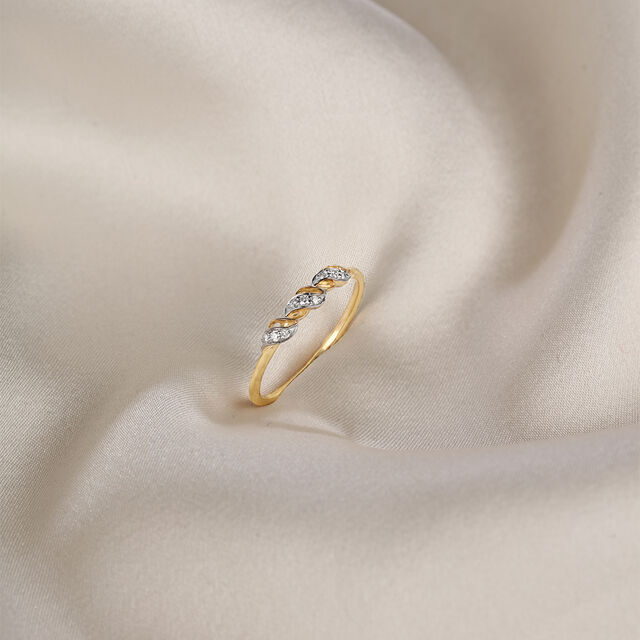 Whispering Waves 14 Kt Gold & Diamond Ring,,hi-res image number null