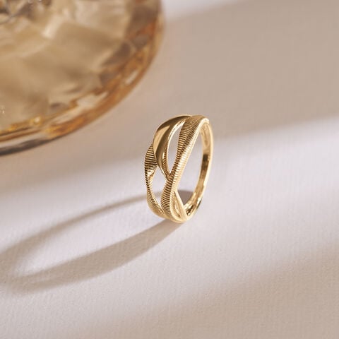Textured Confluence Gold Ring