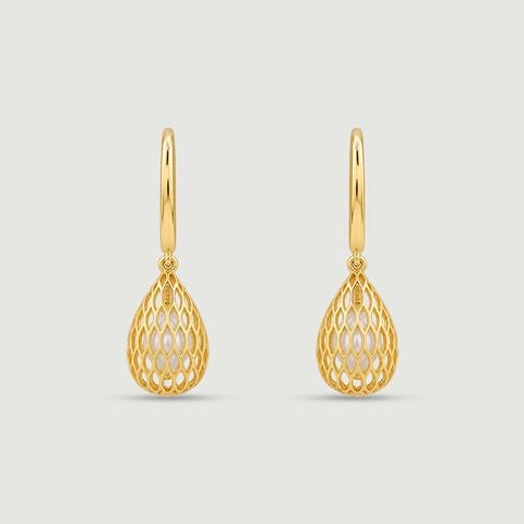 Graceful Latticed Pearl Drop Earrings