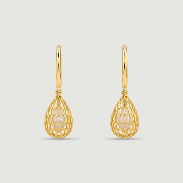 Graceful Latticed Pearl Drop Earrings,,hi-res image number null