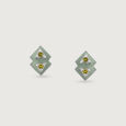 Olive Gleam Silver Stud Earrings,,hi-res view 3