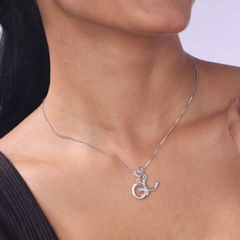Classic Initial G Silver Charm