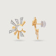 Sparkling Moonlight 14KT Diamond Stud Earrings,,hi-res view 3