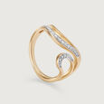 Eternal Wave 14 Kt Gold & Diamond Finger Ring,,hi-res view 4