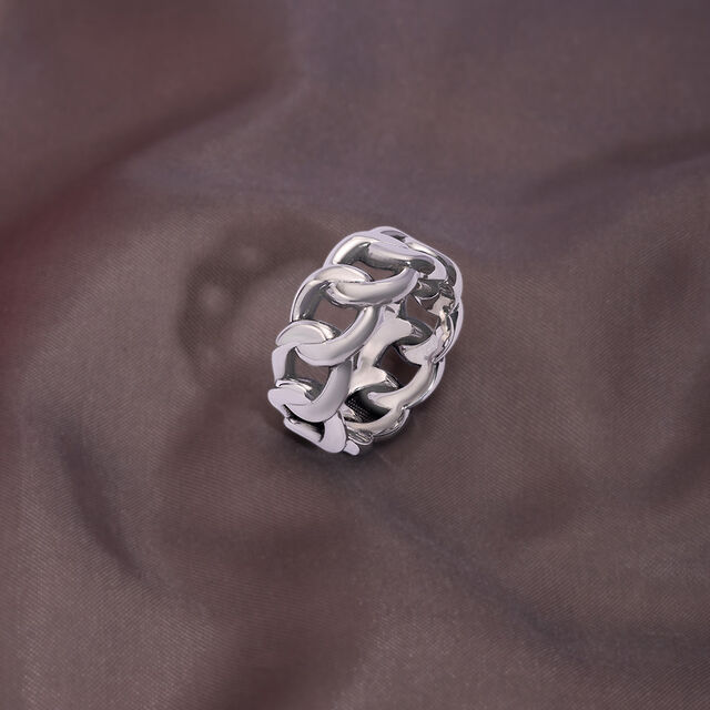 Chain Link Silver Ring,,hi-res image number null