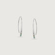 Sleek Radiant Silver Hoop Earrings,,hi-res view 3