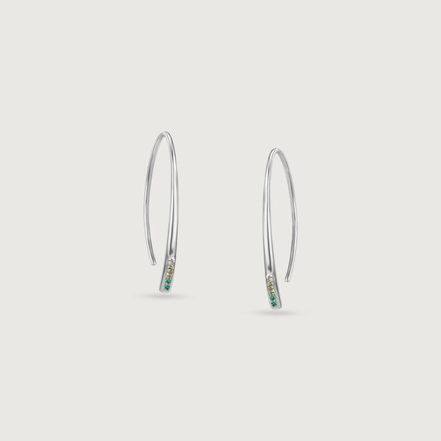 Sleek Radiant Silver Hoop Earrings,,hi-res image number null
