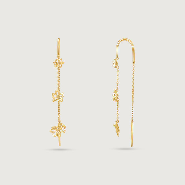 Flutter Bloom Gold Drop Earrings,,hi-res image number null
