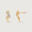 Whispering Gale 14 Kt Gold & Diamond Stud Earrings,,hi-res view 4
