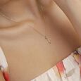 Golden Line Diamond Necklace,,hi-res view 2